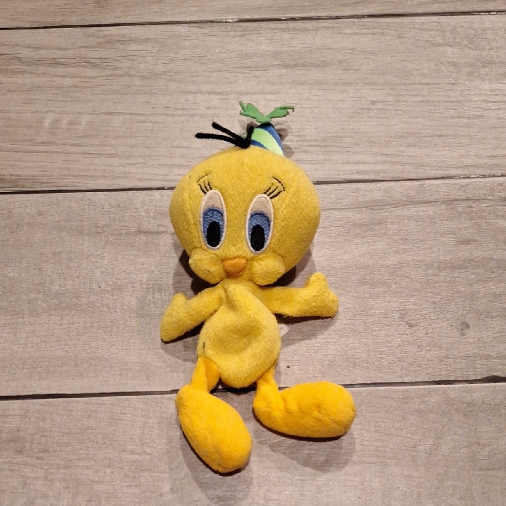 🍁Warner Bros. Yellow Tweety Plush Bean Bag Stuffy🐬